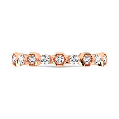 14K Rose Gold Diamond 1/4 Ct.Tw. Stack Band