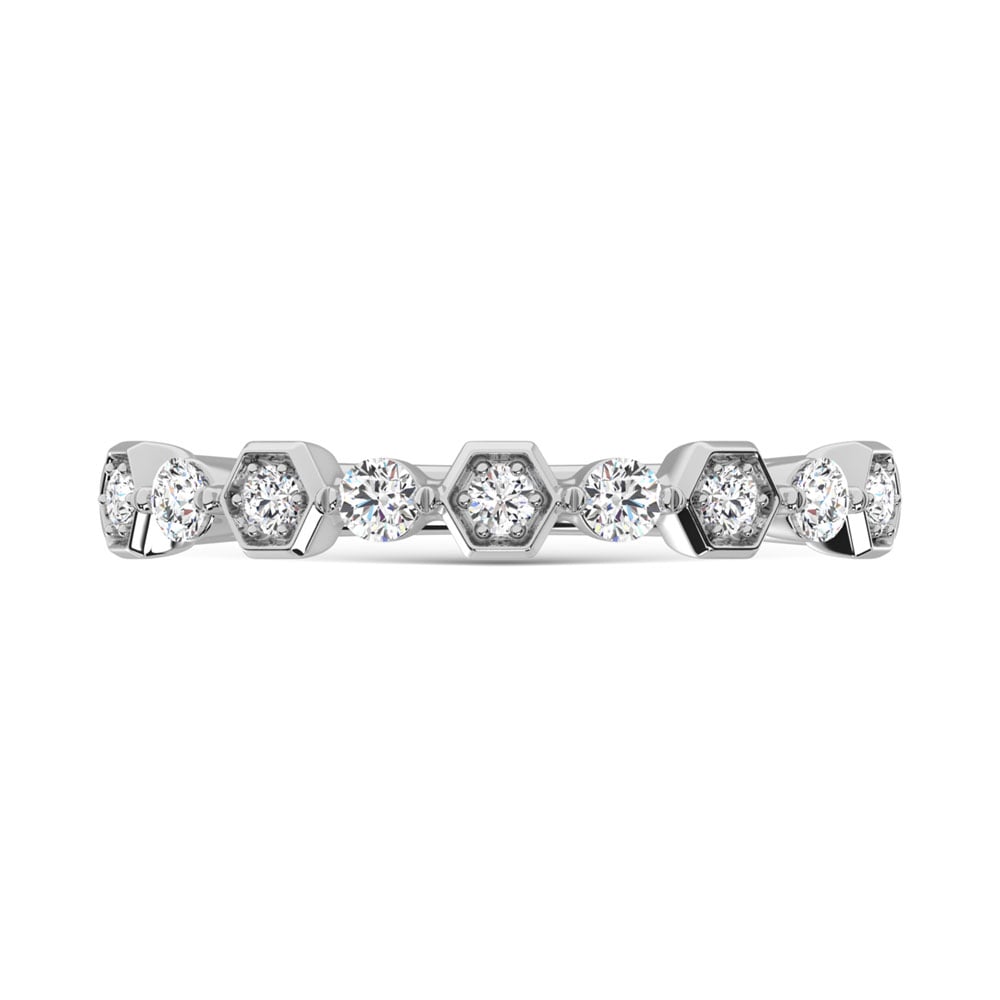 14K White Gold Diamond 1/4 Ct.Tw. Stack Band