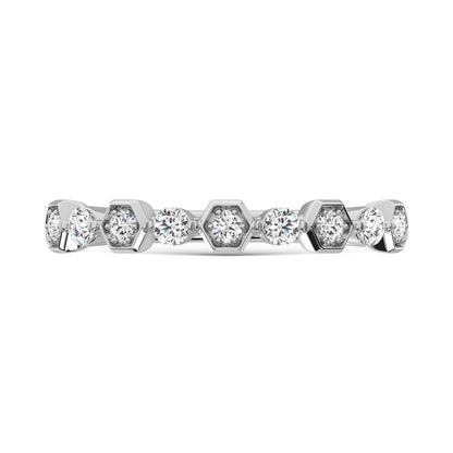 14K White Gold Diamond 1/4 Ct.Tw. Stack Band