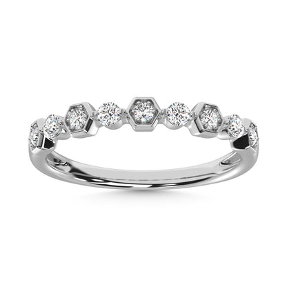 14K White Gold Diamond 1/4 Ct.Tw. Stack Band