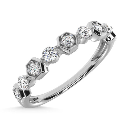 14K White Gold Diamond 1/4 Ct.Tw. Stack Band
