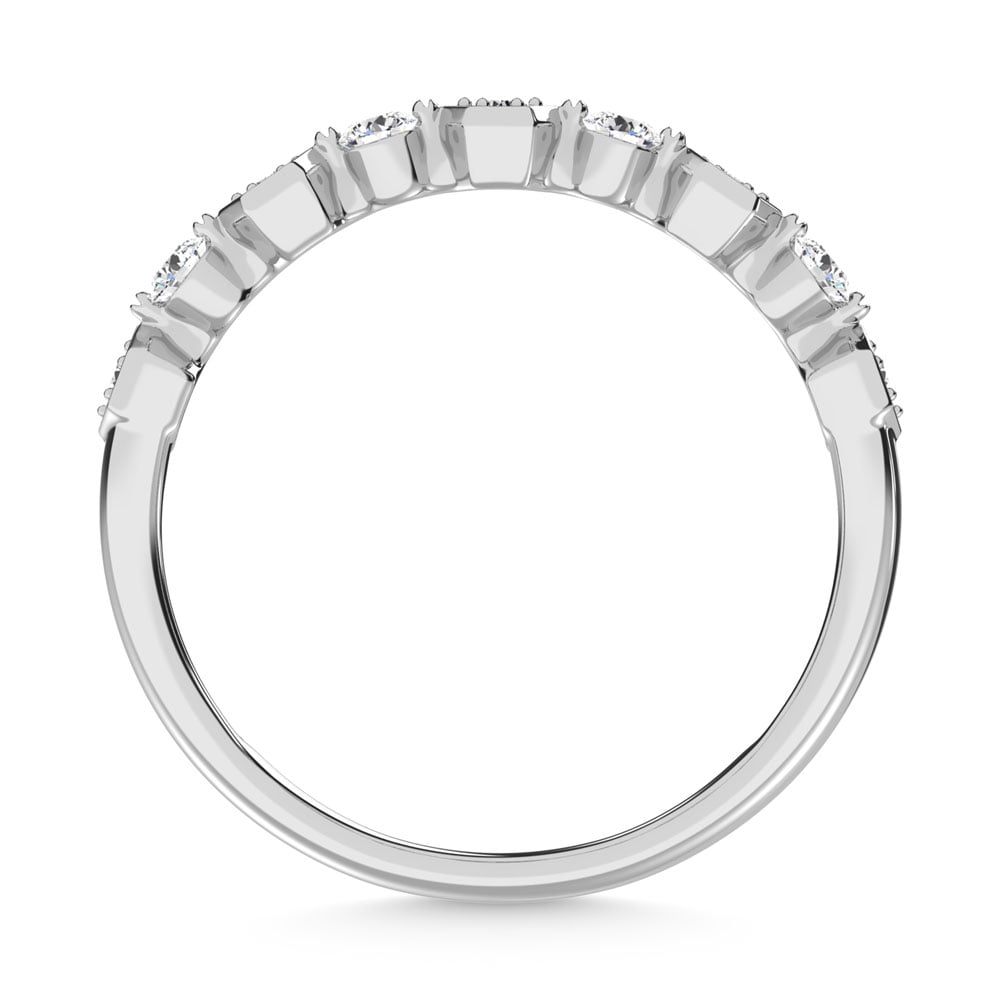14K White Gold Diamond 1/4 Ct.Tw. Stack Band
