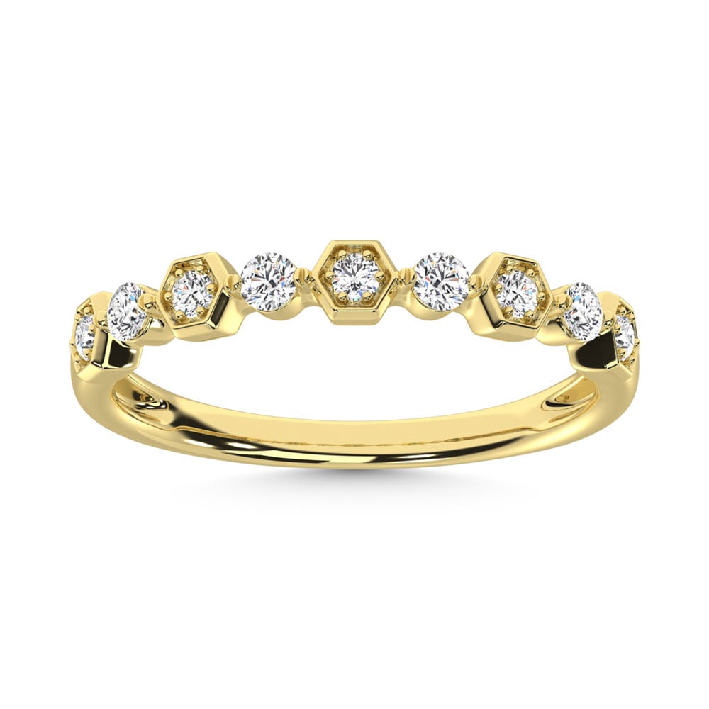 14K Yellow Gold Diamond 1/4 Ct.Tw. Stack Band