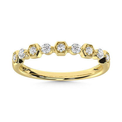 14K Yellow Gold Diamond 1/4 Ct.Tw. Stack Band