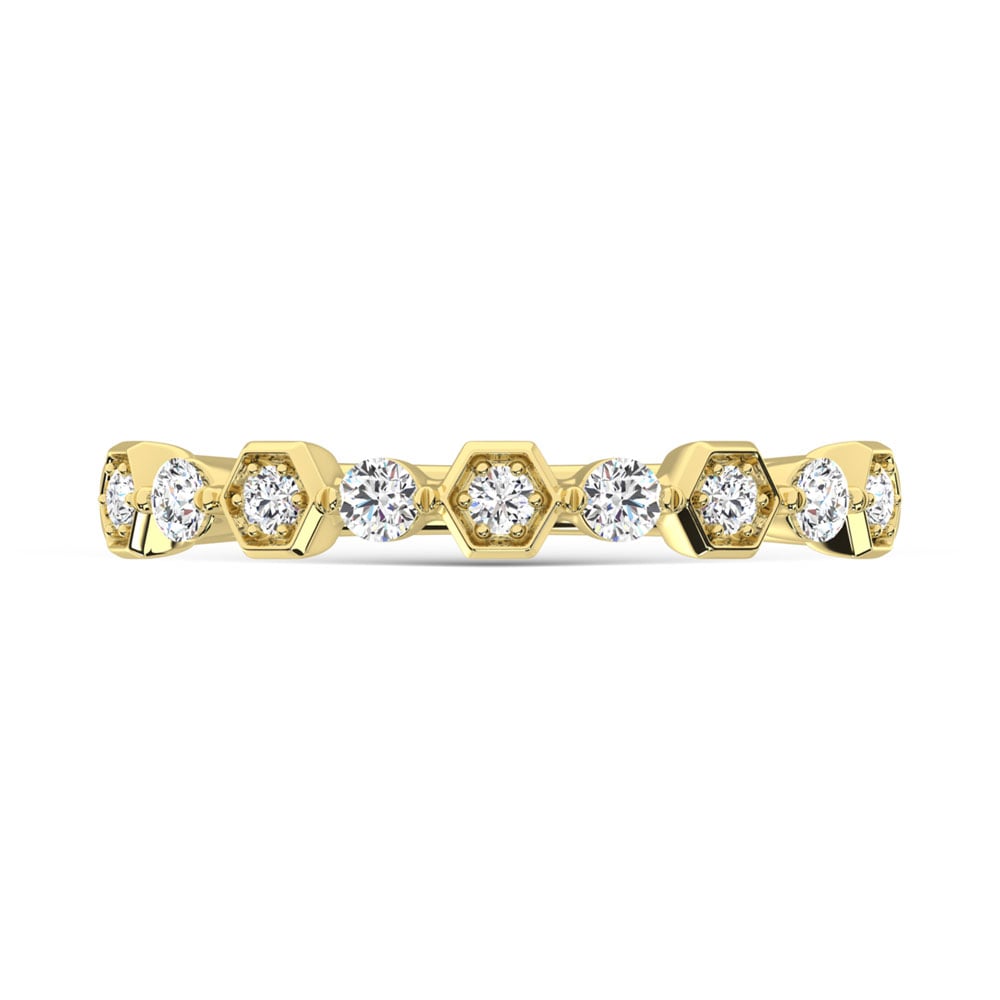 14K Yellow Gold Diamond 1/4 Ct.Tw. Stack Band