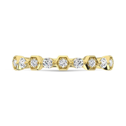14K Yellow Gold Diamond 1/4 Ct.Tw. Stack Band