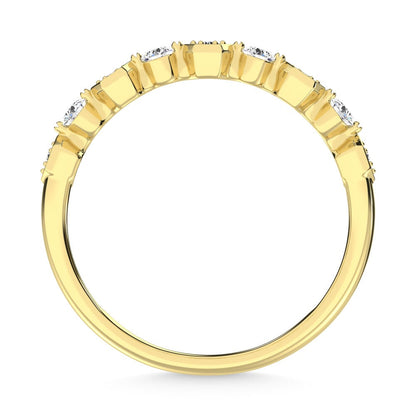 14K Yellow Gold Diamond 1/4 Ct.Tw. Stack Band