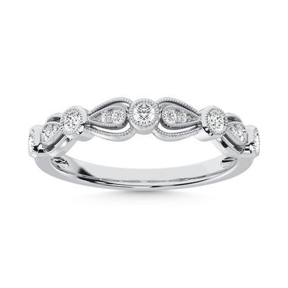 14K White Gold Diamond 1/4 Ct.Tw. Stack Band
