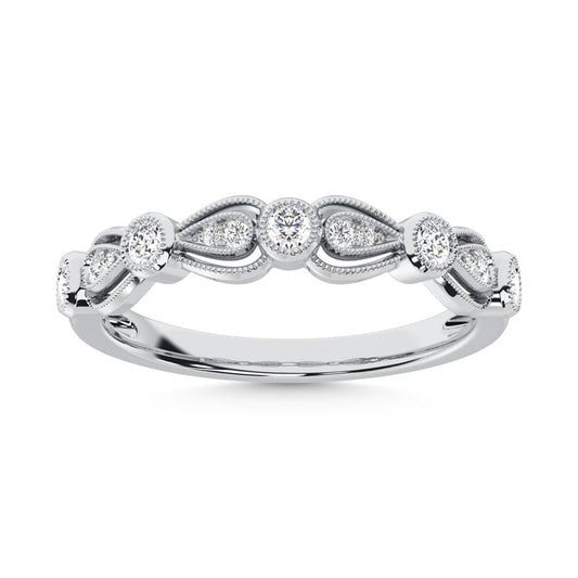 14K White Gold Diamond 1/4 Ct.Tw. Stack Band