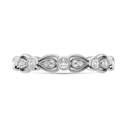 14K White Gold Diamond 1/4 Ct.Tw. Stack Band