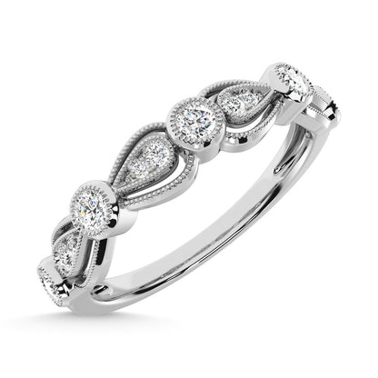 14K White Gold Diamond 1/4 Ct.Tw. Stack Band