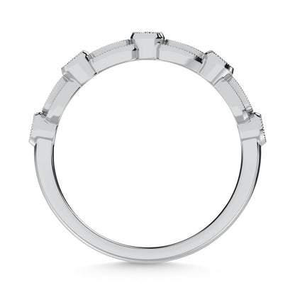 14K White Gold Diamond 1/4 Ct.Tw. Stack Band