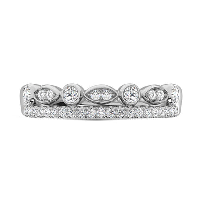 14K White Gold Diamond 1/3 Ct.Tw. Stackable Ring