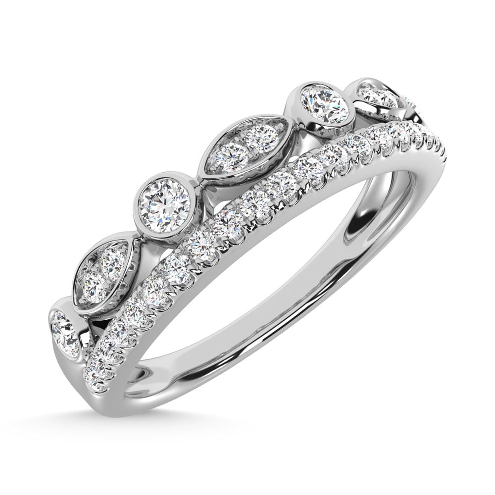 14K White Gold Diamond 1/3 Ct.Tw. Stackable Ring
