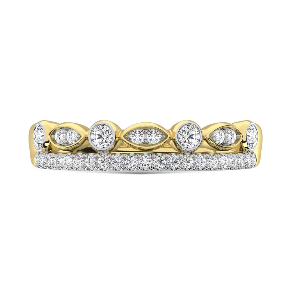 14K Yellow Gold Diamond 1/3 Ct.Tw. Stackable Ring