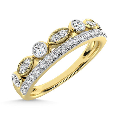 14K Yellow Gold Diamond 1/3 Ct.Tw. Stackable Ring