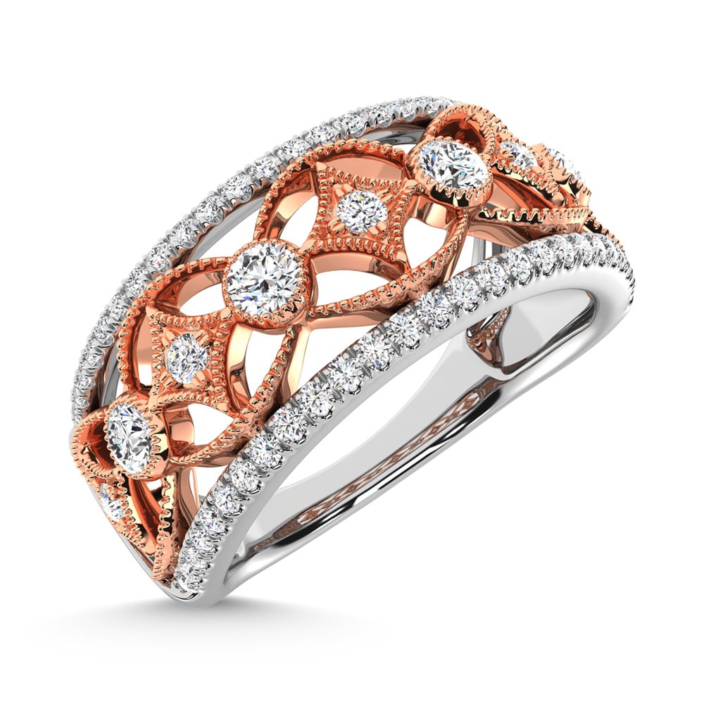 14K Two Tone Diamond 1/2 Ct.Tw. Fashion Band