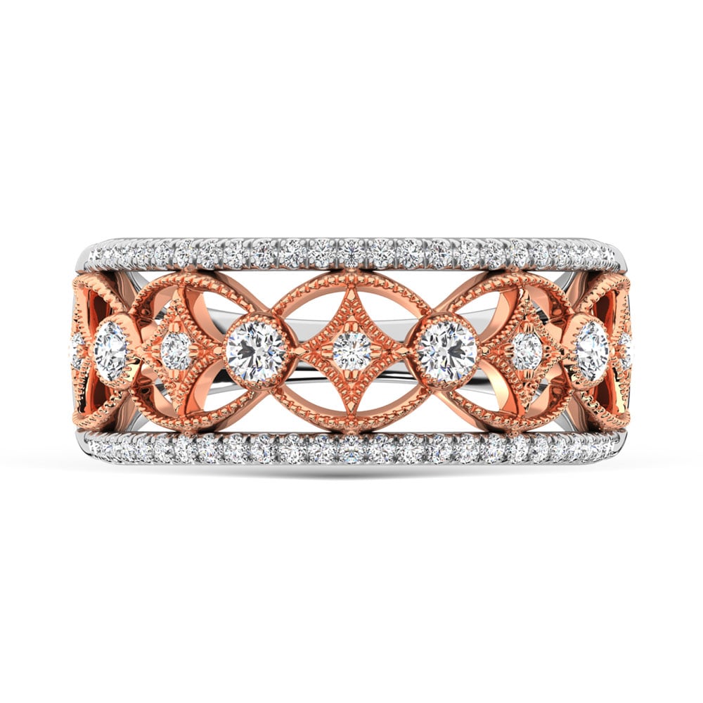 14K Two Tone Diamond 1/2 Ct.Tw. Fashion Band