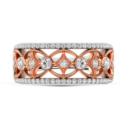 14K Two Tone Diamond 1/2 Ct.Tw. Fashion Band