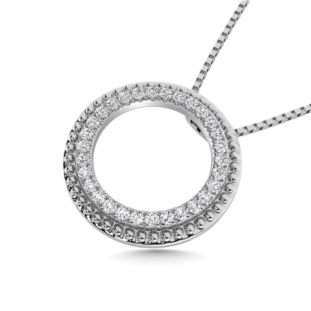 10K White Gold Diamond 1/5 Ct.Tw. Fashion Pendant