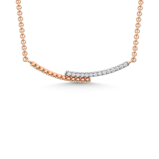 10K Rose Gold Diamond 1/10 Ct.Tw. Fashion Necklace