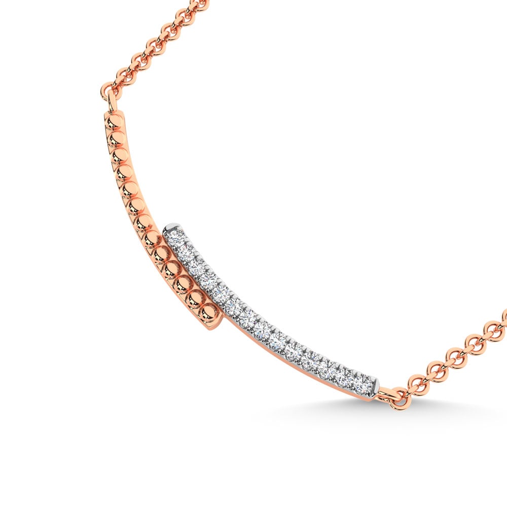 10K Rose Gold Diamond 1/10 Ct.Tw. Fashion Necklace