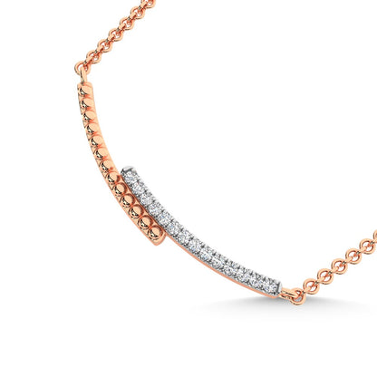 10K Rose Gold Diamond 1/10 Ct.Tw. Fashion Necklace