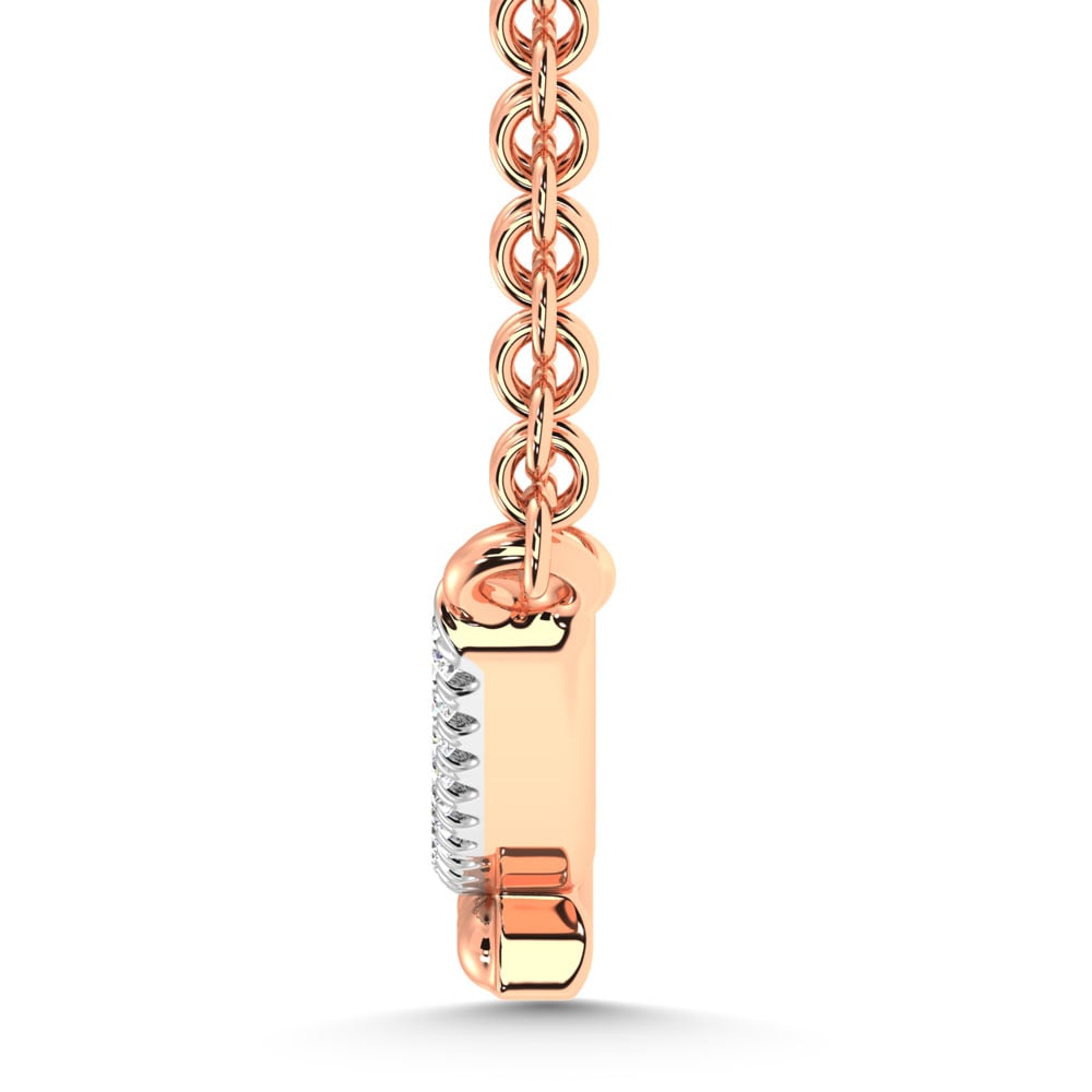 10K Rose Gold Diamond 1/10 Ct.Tw. Fashion Necklace