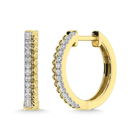 10K Yellow Gold Diamond 1/5 Ct.Tw. Hoop Earrings