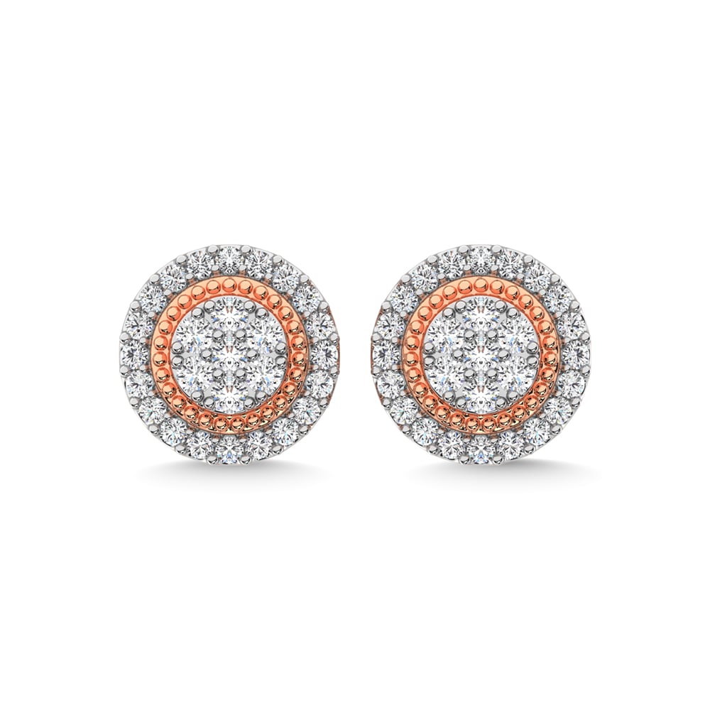 14K Rose Gold Diamond 1/2 Ct.Tw. Fashion Earrings
