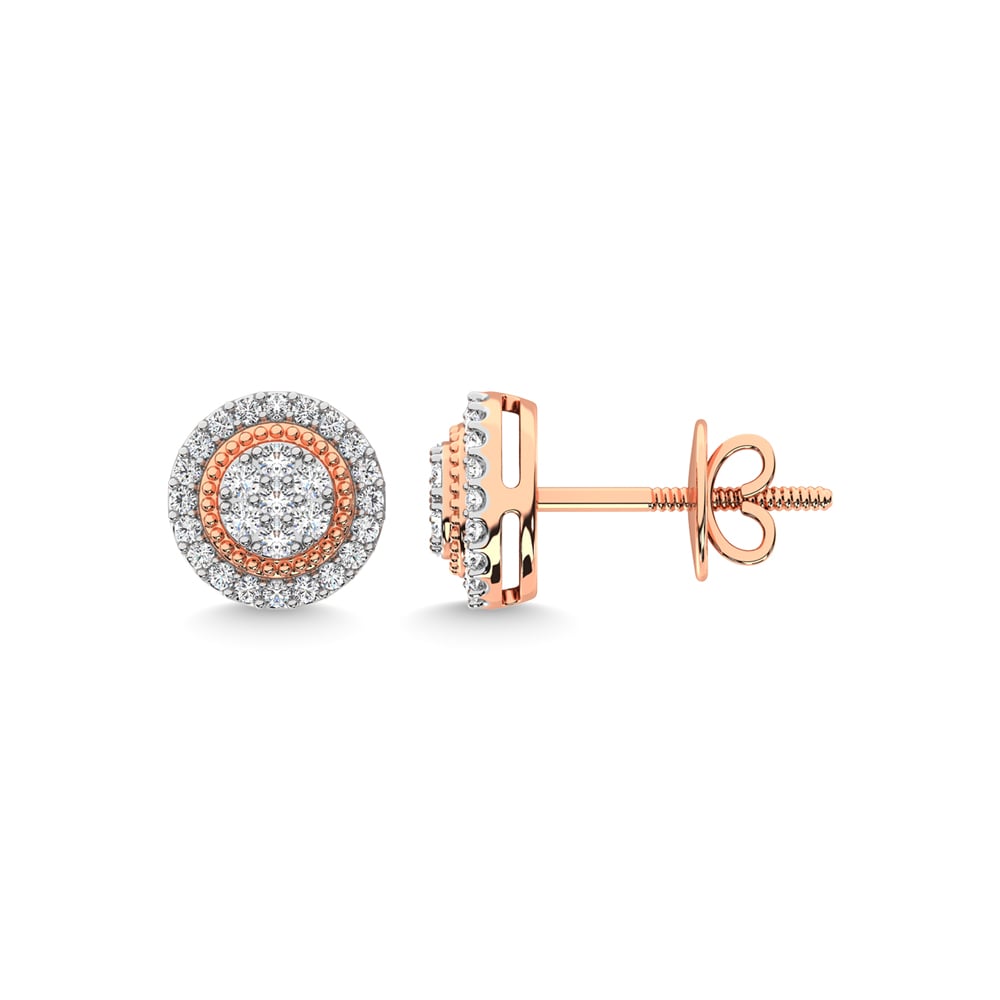14K Rose Gold Diamond 1/2 Ct.Tw. Fashion Earrings