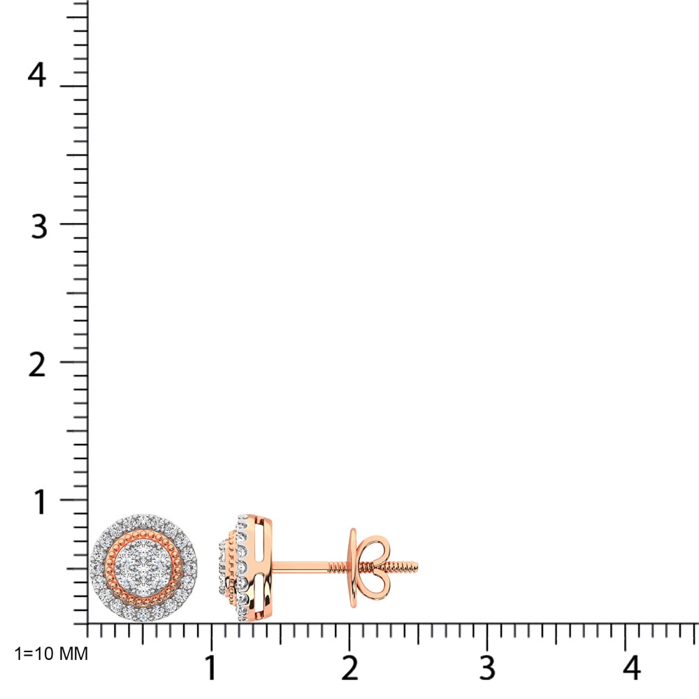 14K Rose Gold Diamond 1/2 Ct.Tw. Fashion Earrings