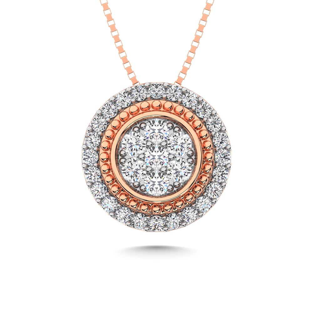 14K Rose Gold Diamond 1/3 Ct.Tw. Fashion Pendant