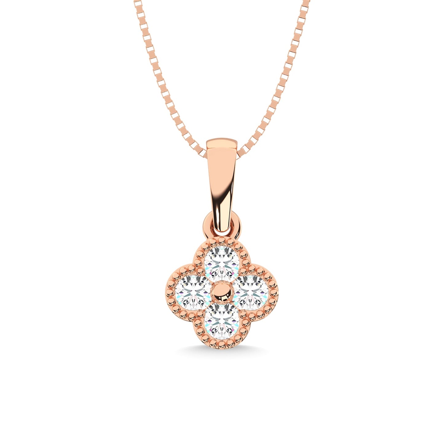 14K Rose Gold Diamond 1/5 Ct.Tw. Fashion Pendant