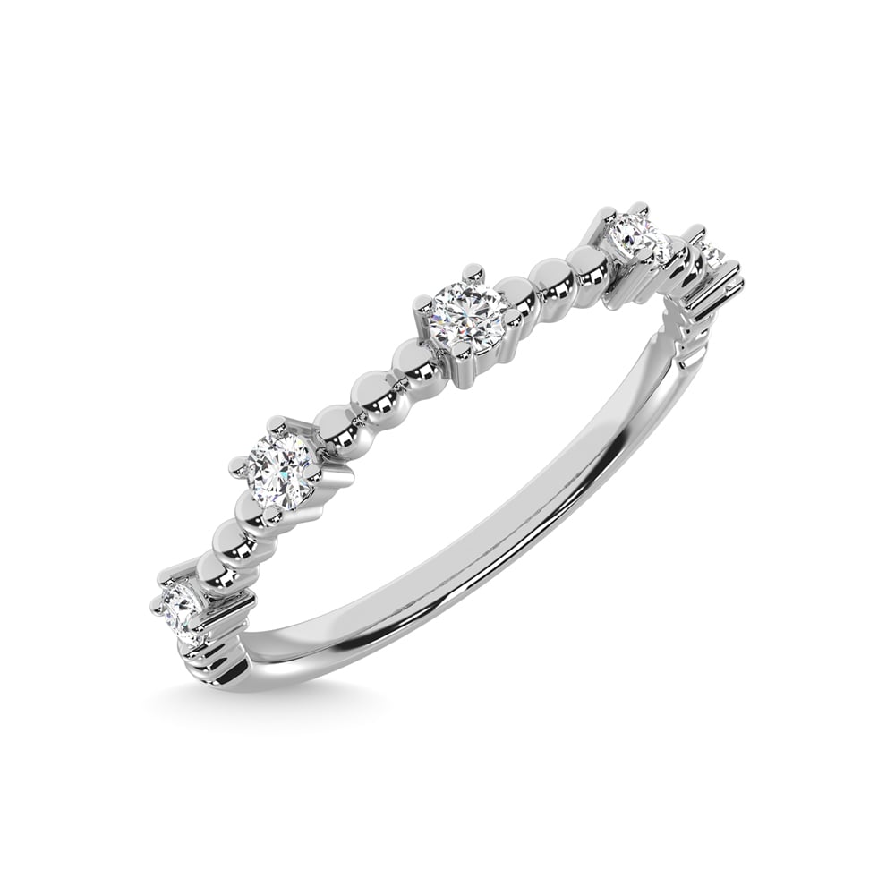 14K White Gold Diamond 1/10 Ct.Tw. Stackable Band