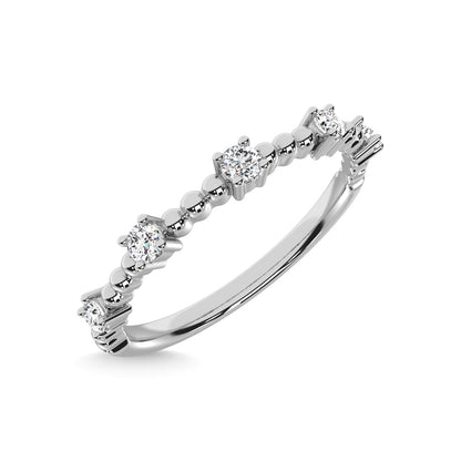 14K White Gold Diamond 1/10 Ct.Tw. Stackable Band