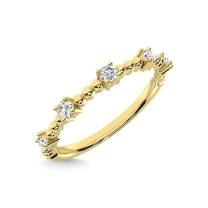 14K Yellow Gold Diamond 1/10 Ct.Tw. Stackable Band