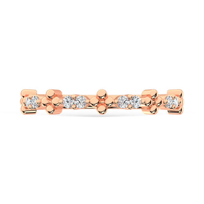 14K Rose Gold Diamond 1/6 Ct.Tw. Stackable Ring