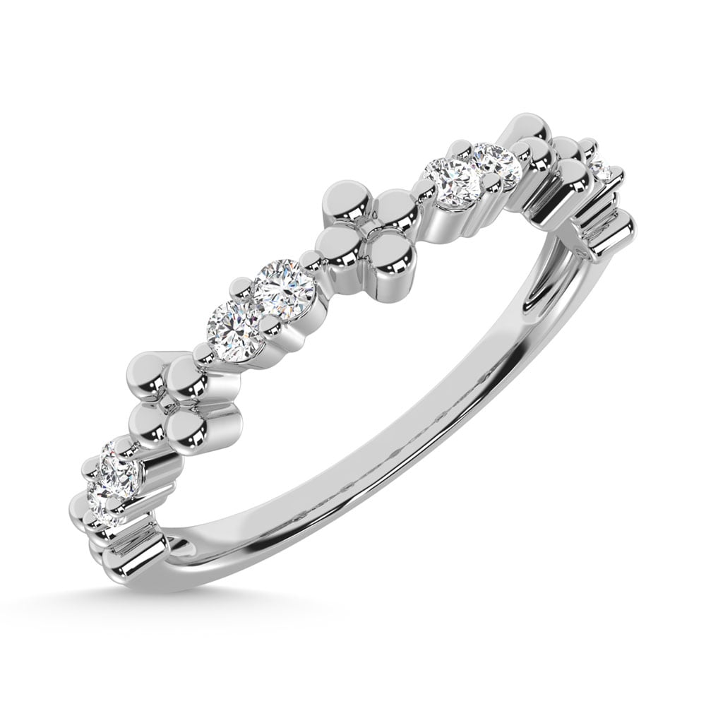 14K White Gold Diamond 1/6 Ct.Tw. Stackable Ring