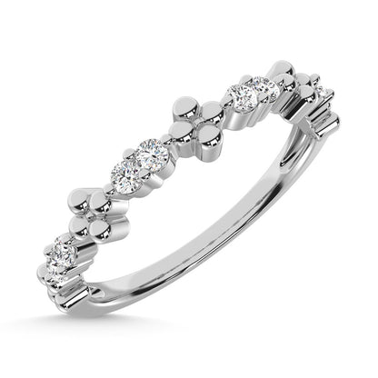14K White Gold Diamond 1/6 Ct.Tw. Stackable Ring