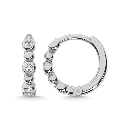 14K Yellow Gold Diamond 1/10 Ct.Tw. Hoop Earrings