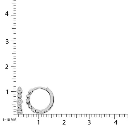 14K White Gold Diamond 1/10 Ct.Tw. Hoop Earrings