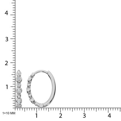 14K White Gold Diamond 1/4 Ct.Tw. Hoop Earrings