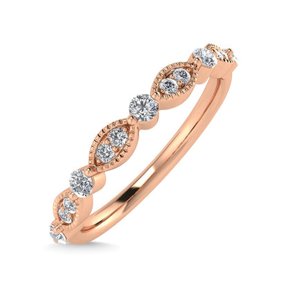 10K Rose Gold Diamond 1/6 Ct.Tw. Stackable Band