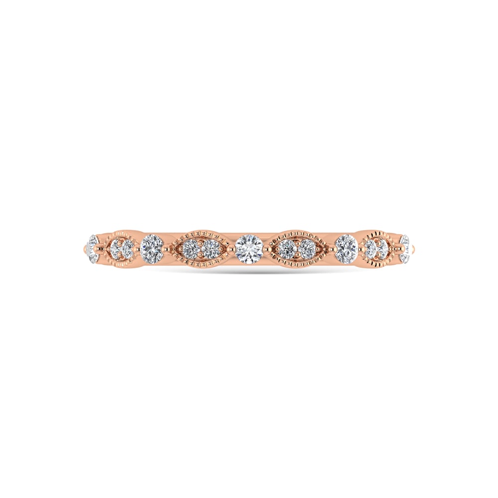 10K Rose Gold Diamond 1/6 Ct.Tw. Stackable Band