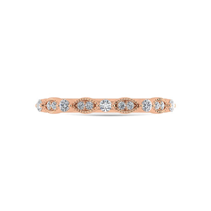 10K Rose Gold Diamond 1/6 Ct.Tw. Stackable Band