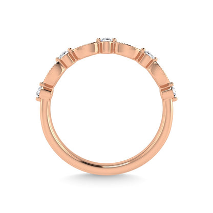 10K Rose Gold Diamond 1/6 Ct.Tw. Stackable Band