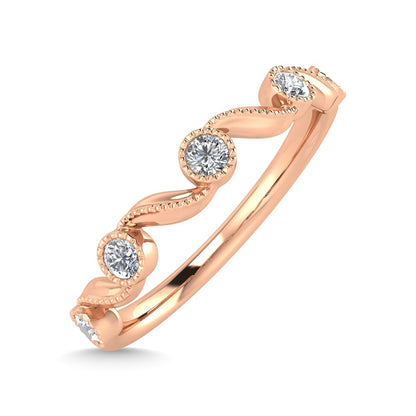 10K Rose Gold Diamond 1/10 Ct.Tw. Stackable Ring
