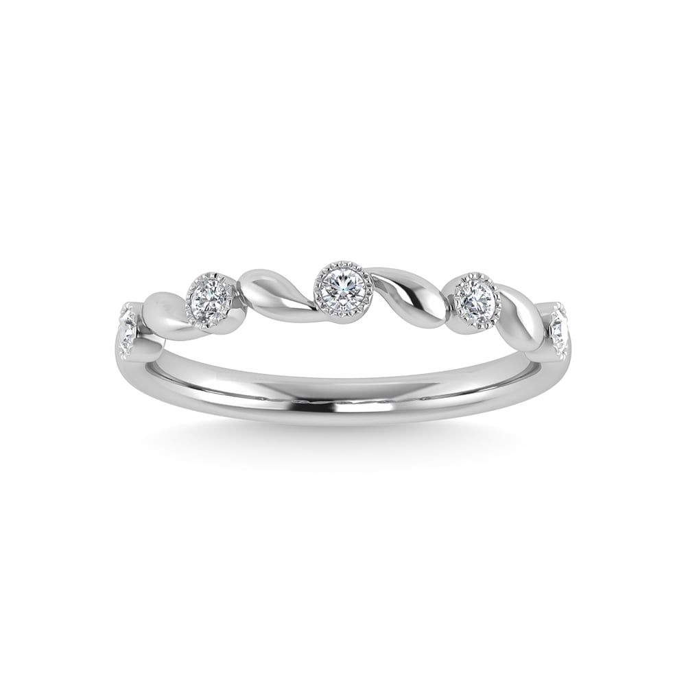 10K White Gold Diamond 1/10 Ct.Tw. Stackable Band