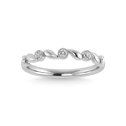 10K White Gold Diamond 1/10 Ct.Tw. Stackable Band